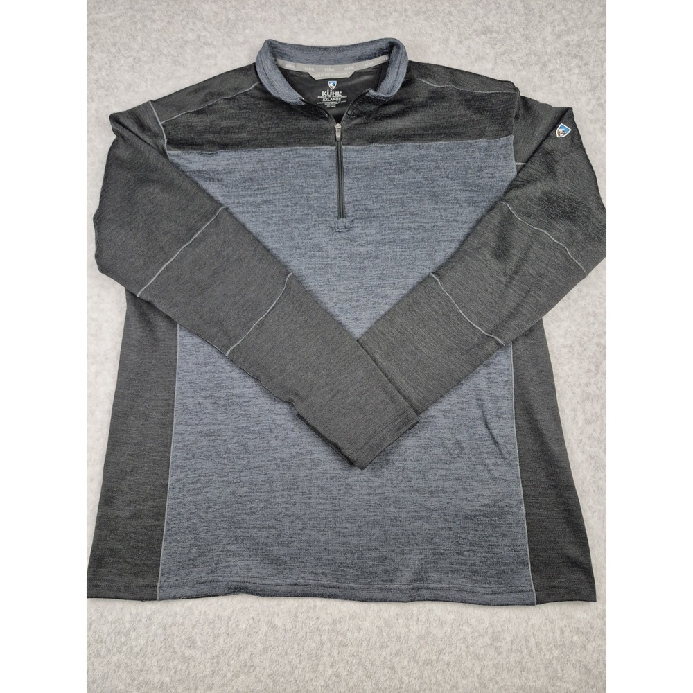Kuhl Ryzer Men's XXL Heather‎ Blue 1/4 Zip Performance Stretch 3112 Pullover